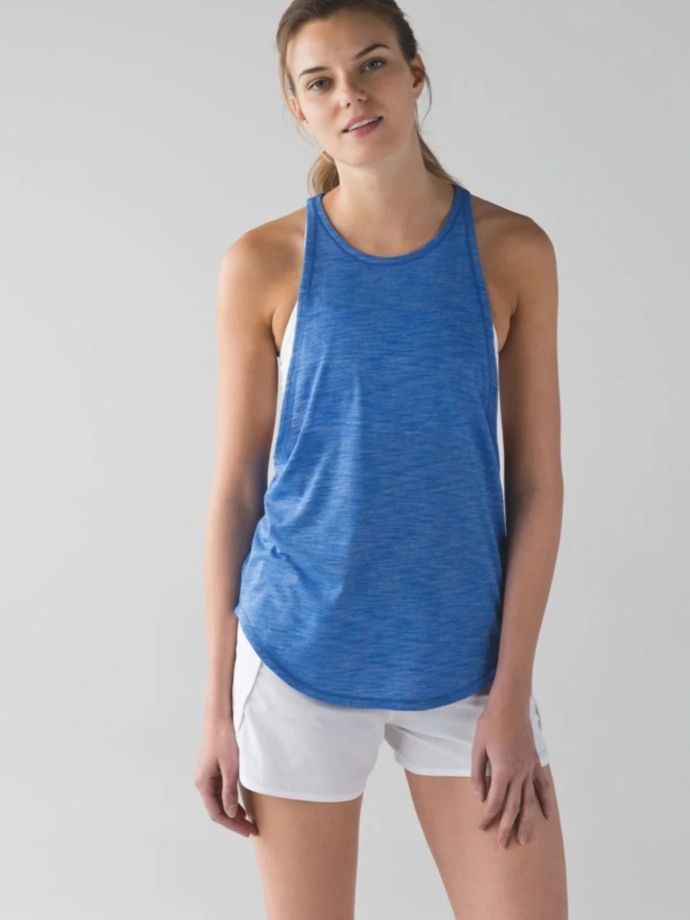 Lululemon • Sweat Date Tank Heathered Lakeside Blue Size 2